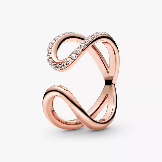 Infinity Ring in Rose Gold with Zirconia