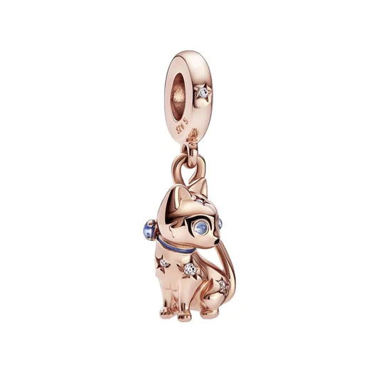 Rose Gold Cat Charm