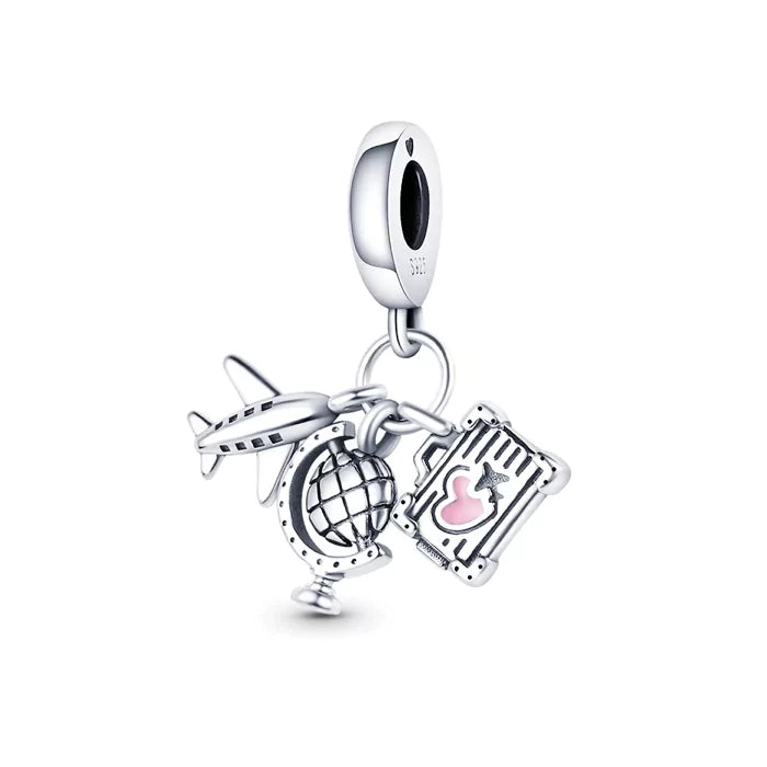 Travel Charm with Balloon and Suitcase