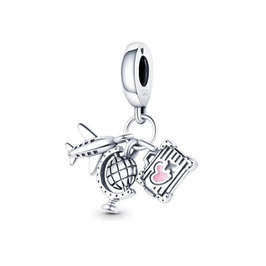 Travel Charm with Balloon and Suitcase