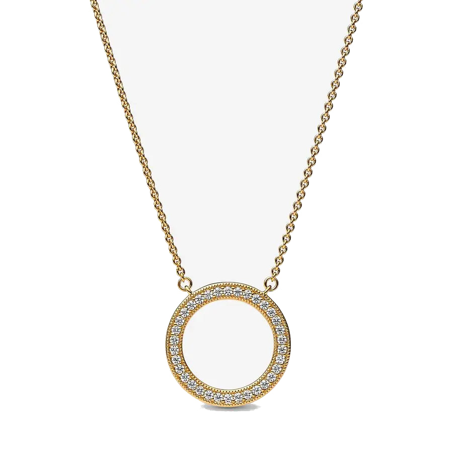Collar con Círculo Brillante de Oro