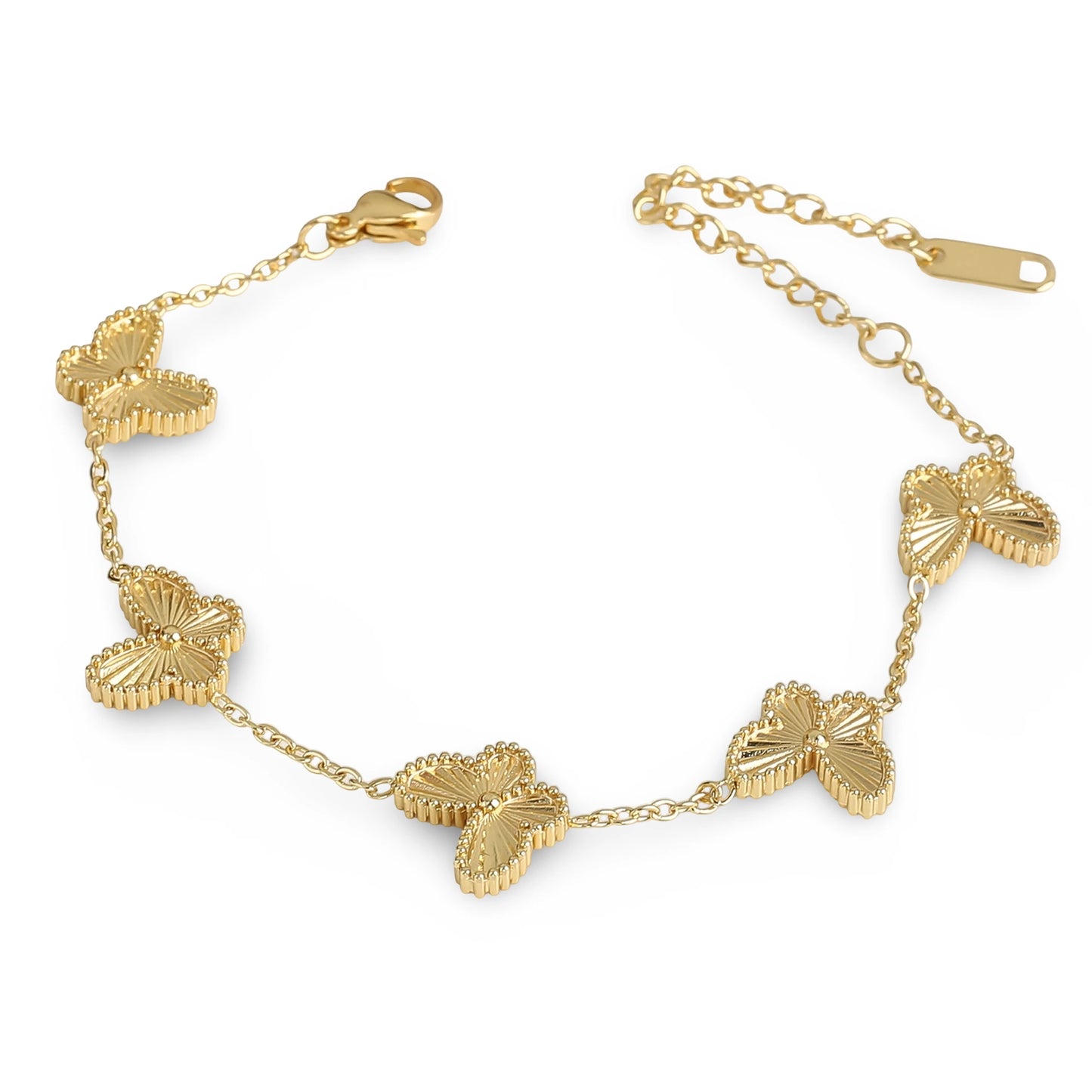 Pulsera con Mariposas Doradas en Oro