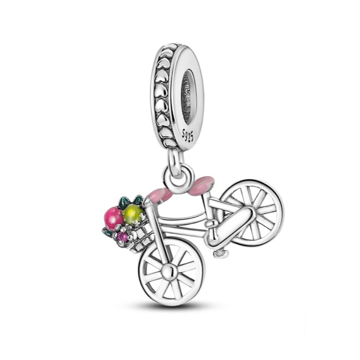 Floral Bicycle Charm