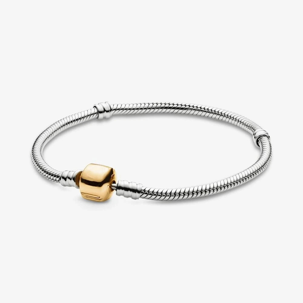 Bracelet with Gold Square Clasp