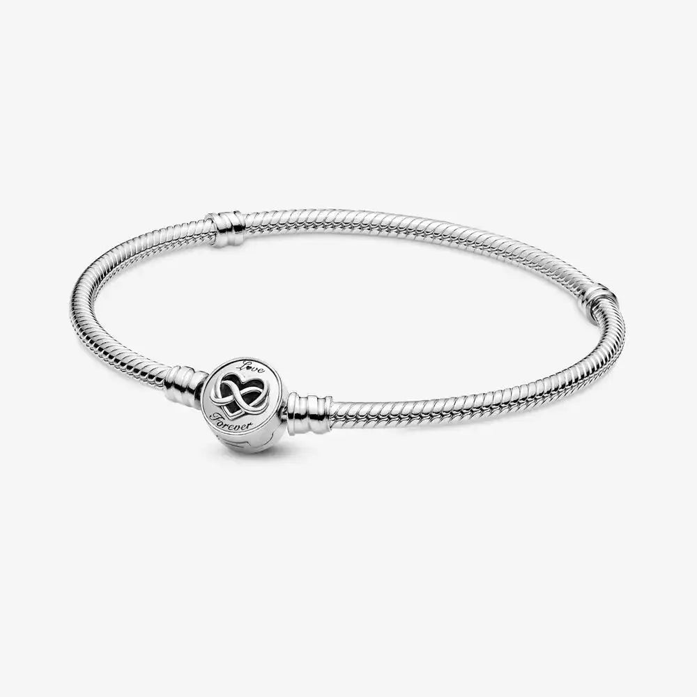 Infinity Bracelet with Forever Love Heart Clasp