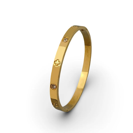 Brazalete con Motivos Florales en Oro