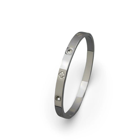 Brazalete con Motivos Florales en Plata