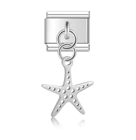 Charm Italiano Plateado con Colgante de Estrella de Mar