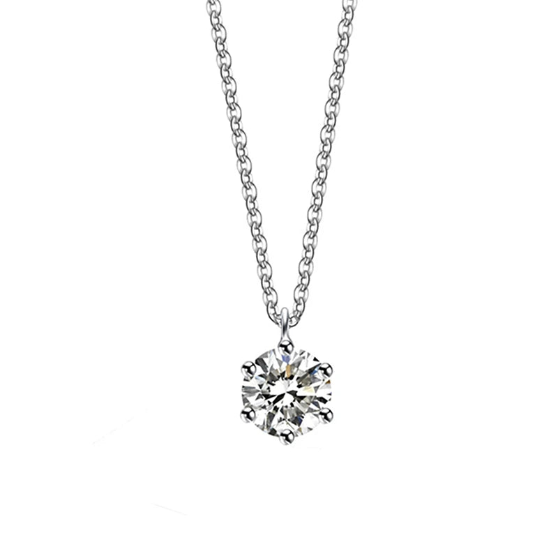 White Gold Plated Zirconia or Moissanite Necklace