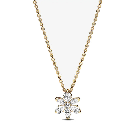Collar con Flor Deslumbrante de Oro