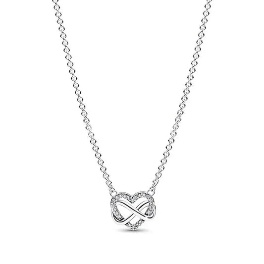 Collar con Infinito y Corazón en Plata Esterlina