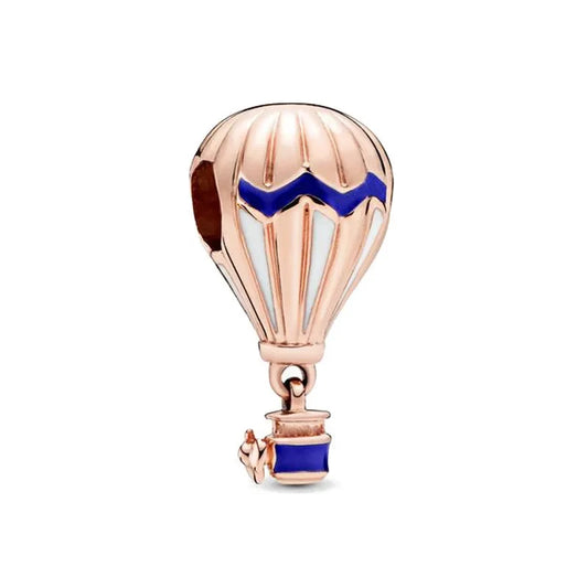 Charm de Globo Aerostático Chapado en Oro Rosa