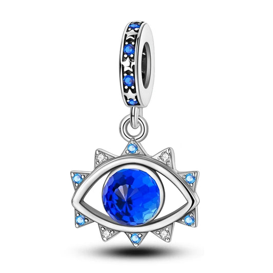 Charm de Ojo Turco con Brillantes Azules