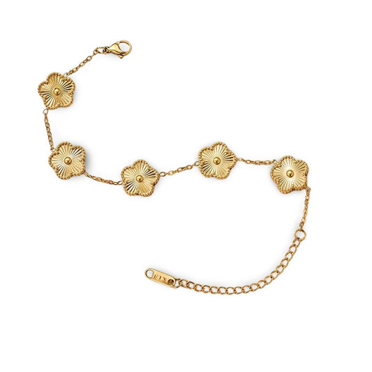 Pulsera con Flores Doradas en Oro