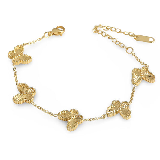 Pulsera con Mariposas Doradas en Oro